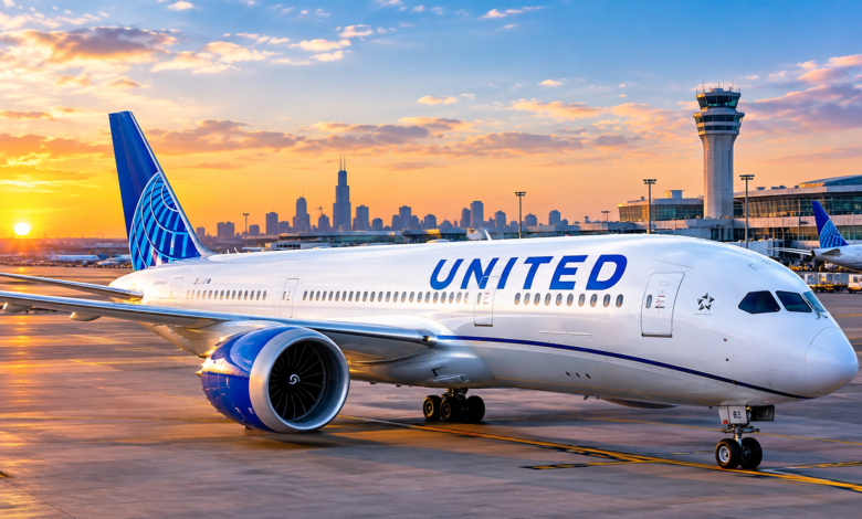 United Airlines aircraft at an airport in 2026